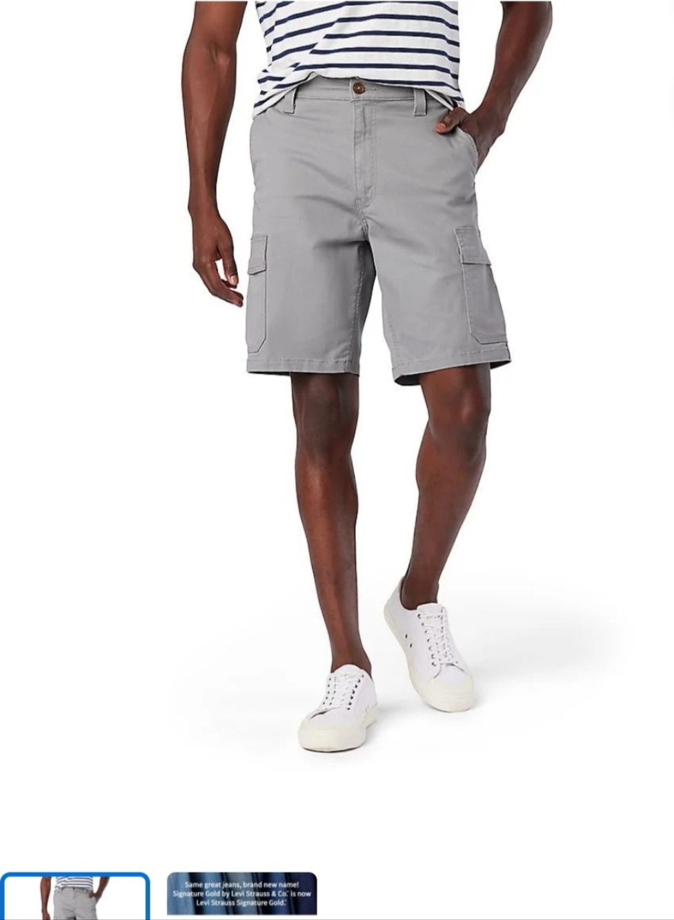 Levi Strauss Men's Signature Gold Essential Cargo Shorts Size 44 Color Gray New